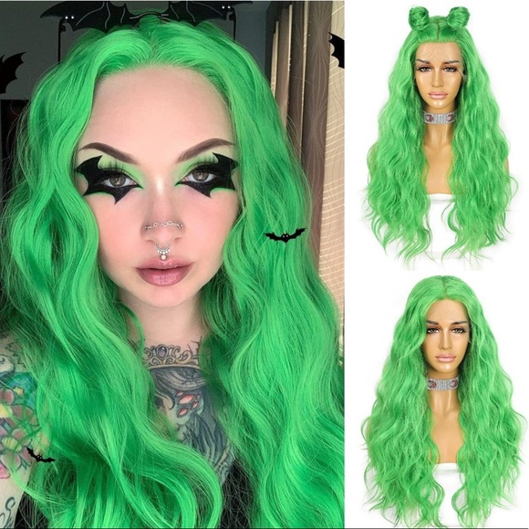 💕 24” GREEN WAVY LACE FRONT WIG 💕 *NEW*